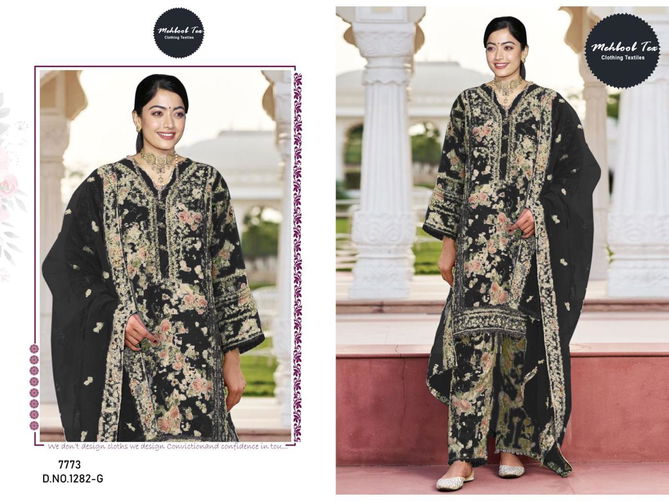 R 1282 Mehbbob Tex Organza Digital Printed Pakistani Readymade Suits Wholesale Market In Surat